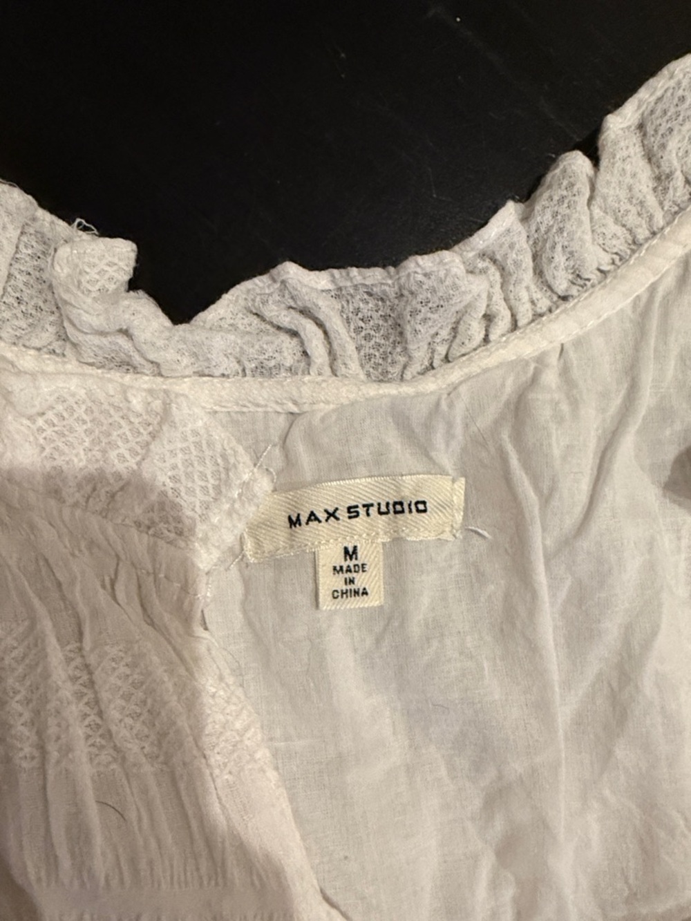 Max Studio White Ruffled Neck Mini Dress - Picture 2 of 2